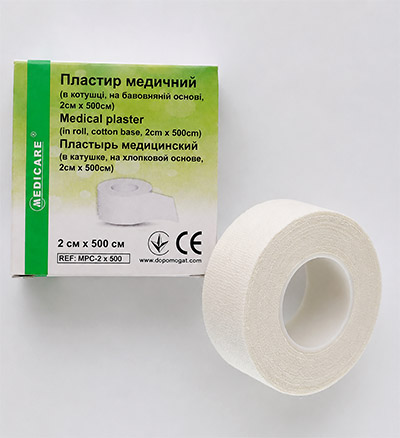 Лейкопластырь катушечный, 4х500см/Adhesive plaster, 4x500cm